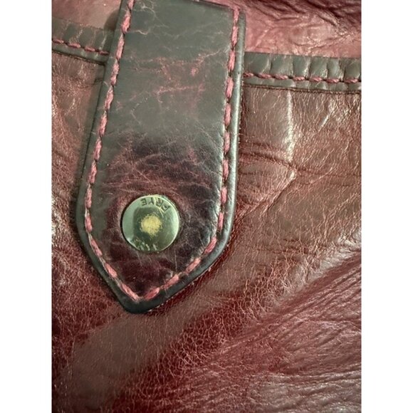 Frye Burgundy Melissa Button 100% Soft Leather Crossbody Bag Snap Zipper Zip EUC - Picture 2 of 14
